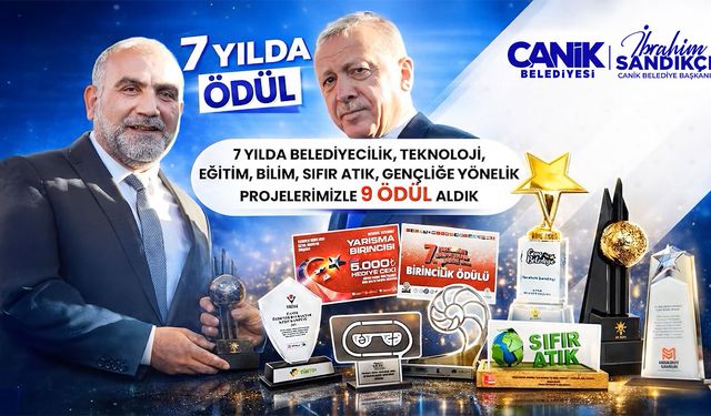Canik Belediyesi'ne 9 ayrı ödül