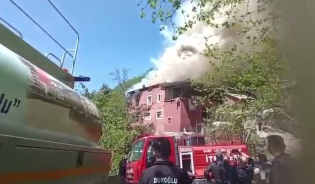 Giresun'da 2 katlı evde çıkan yangın söndürüldü