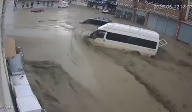 Samsun Havza'daki selin ilk anları kamerada