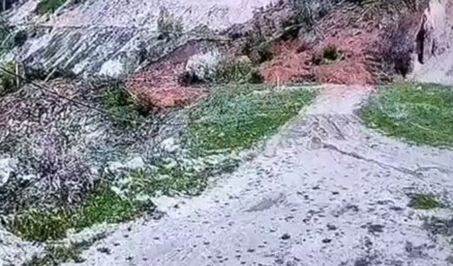 Tokat'ta toprak kayması kamerada