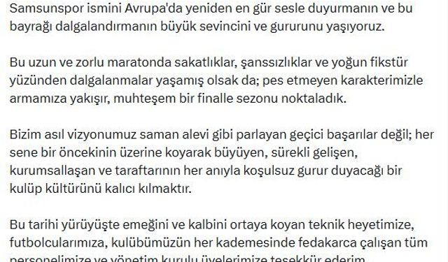 Yüksel Yıldırım: Asıl vizyonumuz, her sene bir öncekinin üzerine koyarak gelişen bir kültür oluşturmak