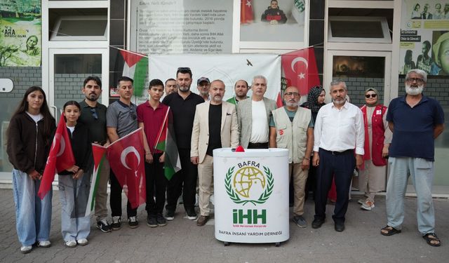 Bafra'da Gazze Konvoyu için basın açıklaması