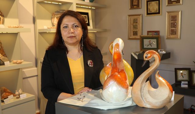 Kızılırmak Deltası'ndaki kuşlar seramiğe işlendi