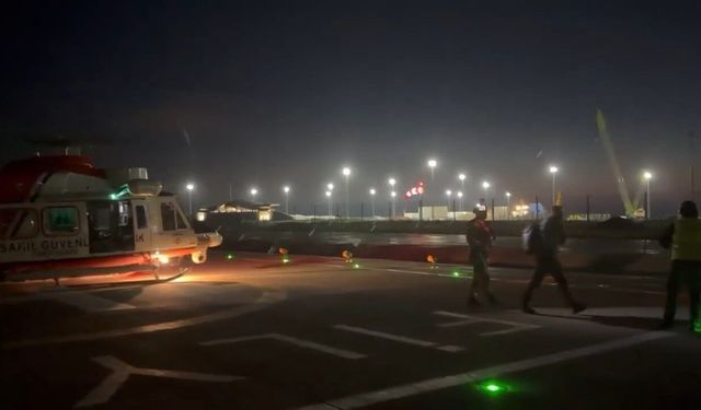 Yıldırım sondaj gemisinde yaralanan çalışan, helikopterle tahliye edildi