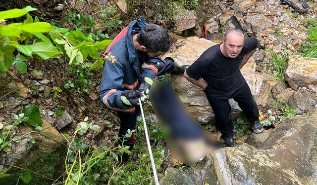 Dere yatağına uçan otomobilin sürücüsü öldü