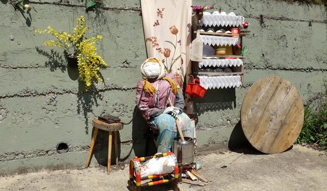 Tarlaların sessiz bekçileri korkuluklar 'Sanat Sokağı'nda/Ek fotoğraflar