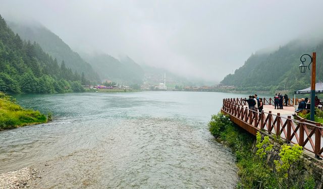 Uzungöl'e düşen turisti kurtarmak isteyen 2 kişi boğulma tehlikesi geçirdi, 1 kişi ise aranıyor