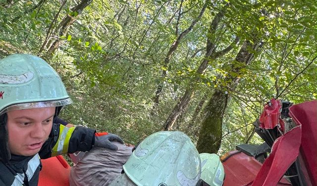 Ağaca çarpan otomobil devrildi; 1'i ağır 3 yaralı