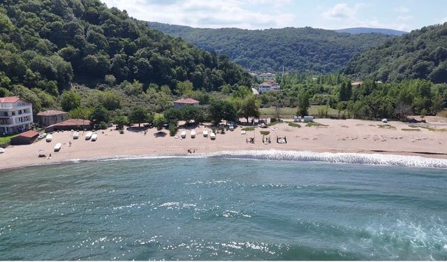 Göçkündemirci Plajı dronla görüntülendi