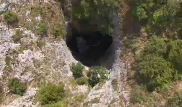 Kadı Harmanı Kokurdanı dronla görüntülendi