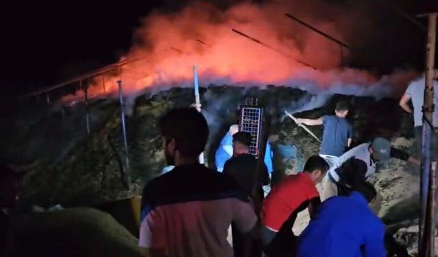 3 bin balya ot yandı, 10 ton buğday kurtarıldı