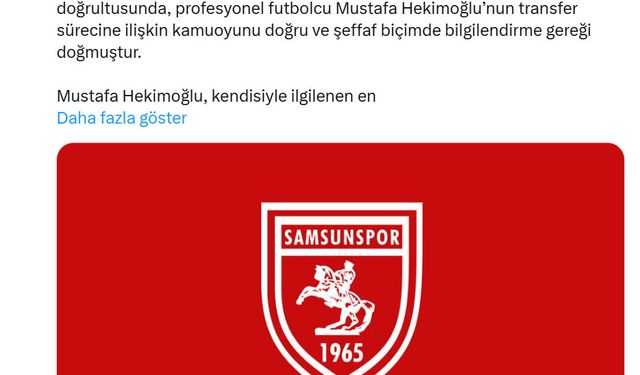 Samsunspor'dan iptal olan Mustafa Hekimoğlu açıklaması