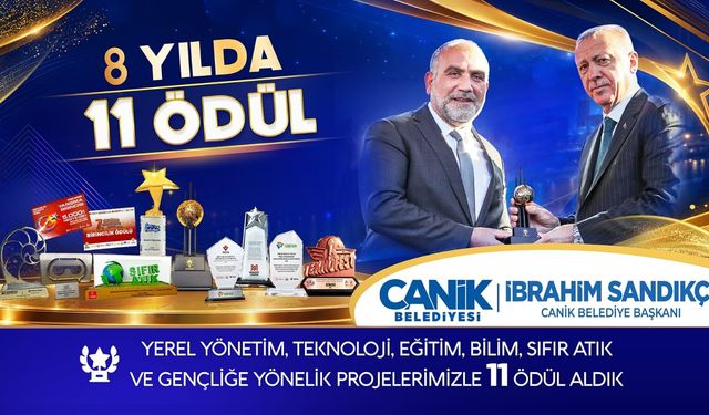Samsun Canik Belediyesi, 8 yılda 11 ödül kazandı
