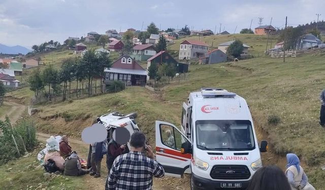 Sis Dağı Yaylası'nda kamyonet, uçuruma yuvarlandı: 1'i ağır 4 yaralı
