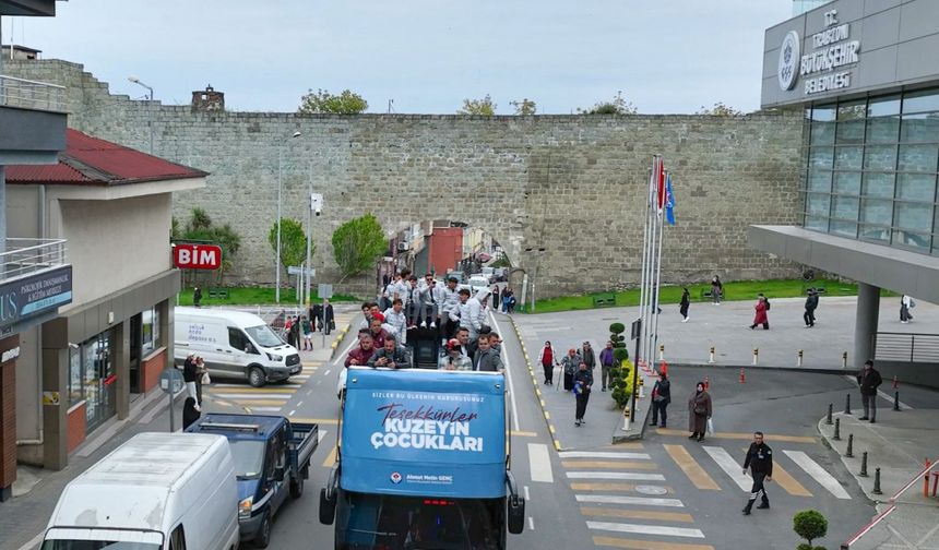 Avrupa ikincisi olan Trabzonspor U19 Takımı'na coşkulu kutlama