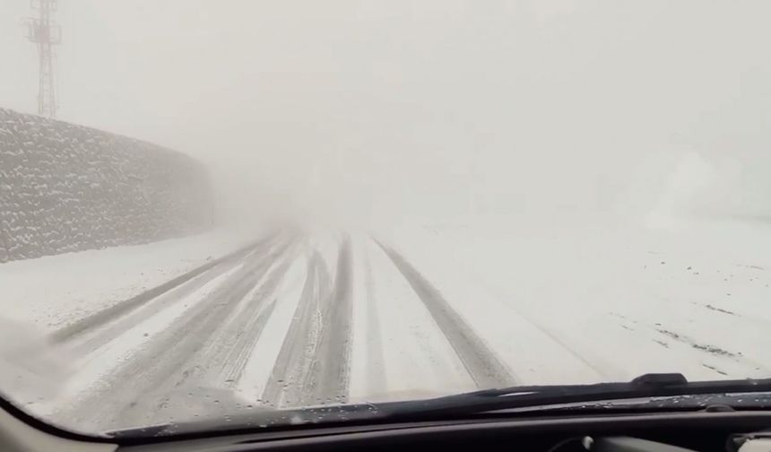 Kop Dağı'nda kar ve tipi etkili oldu
