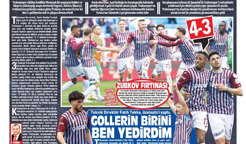 Trabzonspor sezon başından beri ilk kez 3’te 3 yaptı
