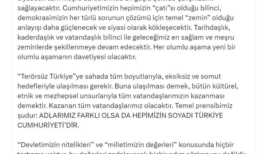 AK Parti Sözcüsü Çelik: Silah bırakma kararı 'Terörsüz Türkiye' hedefi için önemli bir aşamadır
