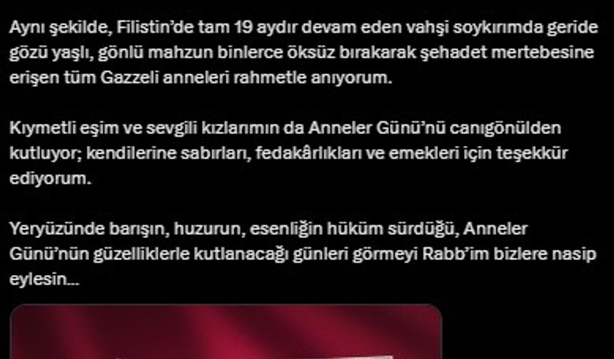 İstanbul - Cumhurbaşkanı Erdoğan'dan anneler günü mesajı