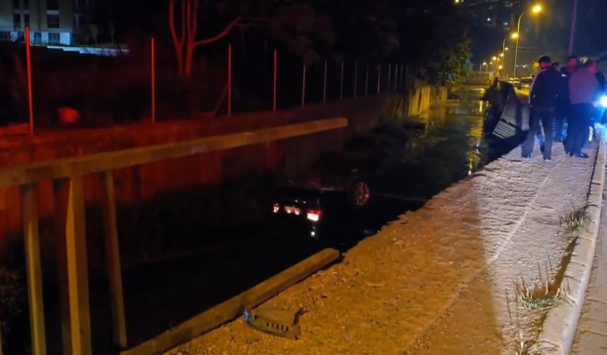 İstanbul - Beykoz'da otomobil dereye uçtu; sürücü kaçtı, yaralıyı itfaiye kurtardı
