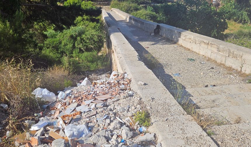 Tarihi köprünün taşları, mangal ateşiyle zarar gördü