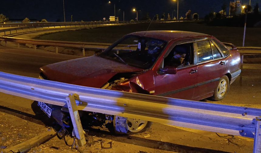 Bariyere çarpan otomobilin alkollü sürücüsüne 9 bin 267 TL ceza