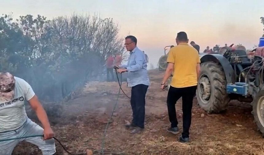 Manisa'da tarlada çıkıp makilik alana sıçrayan yangın 16 saatte kontrol altına alındı