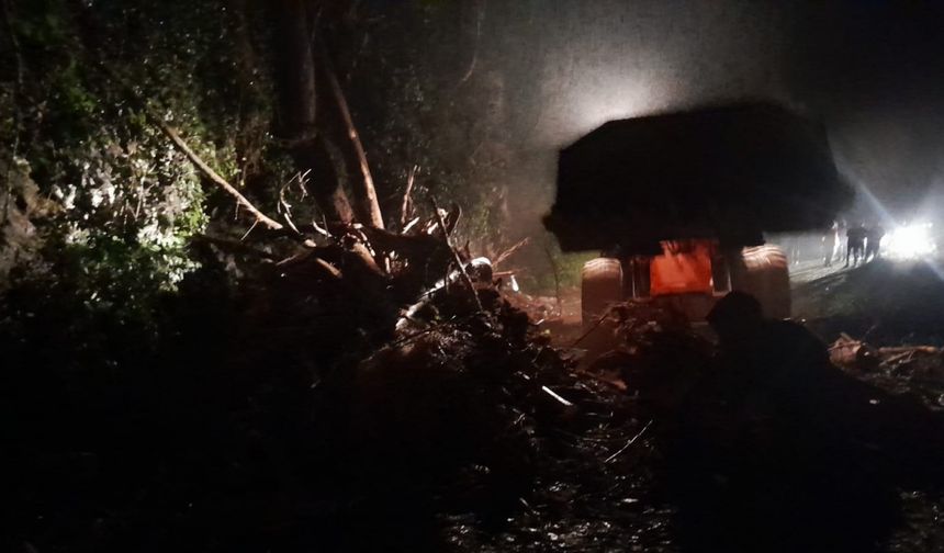 Rize’de heyelan; kapanan yol ulaşıma açıldı