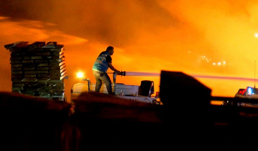 Samsun'da kereste fabrikasında yangın (2)