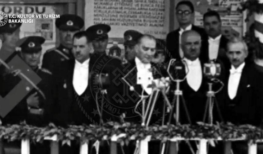 Bakanlıktan, 10'uncu Yıl Nutku görüntüleri ile kutlama