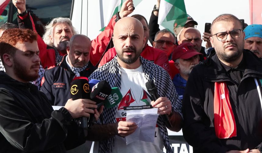 İstanbul - Yenikapı'dan İsrail Konsolosluğu'na ‘Gazze'ye Özgürlük Konvoyu'