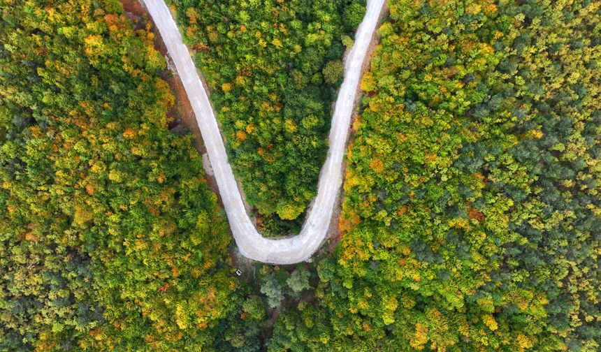 Tokat'ta sonbaharın güzelliği havadan görüntülendi