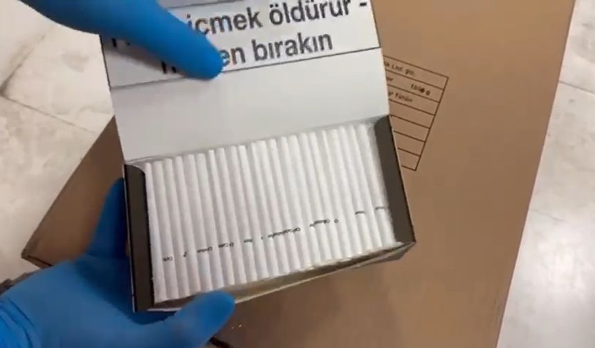 7 milyon 500 bin liralık kaçak tütün ile boş makaron TIR'da ele geçirildi