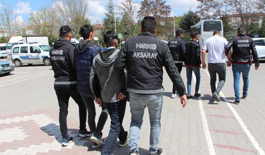 Aksaray'da uyuşturucu operasyonunda gözaltına alınan 154 şüpheliden 29'u tutuklandı