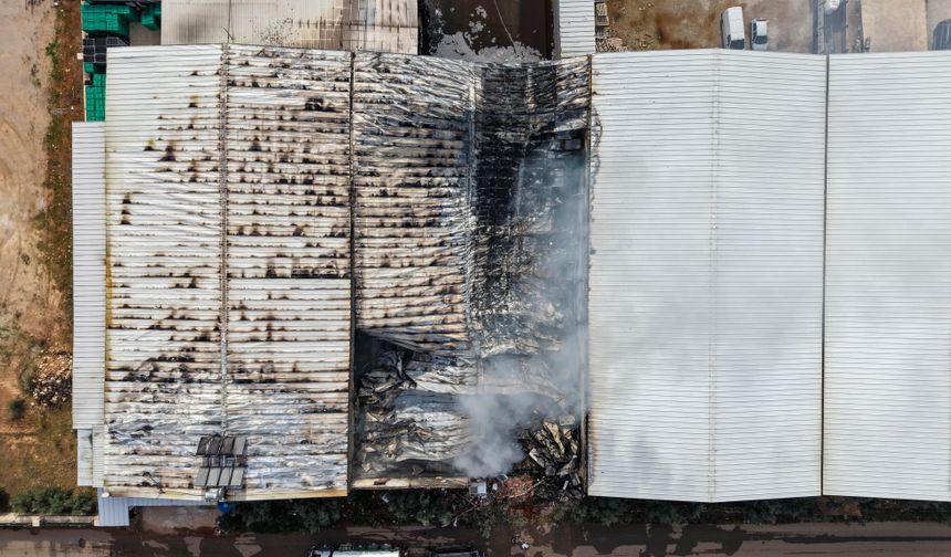 Antalya'da paketleme fabrikasında yangın / Ek fotoğraflar