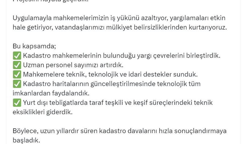 Bakan Tunç: 40 bin 394 parsele ilişkin mülkiyet sorunu çözüldü