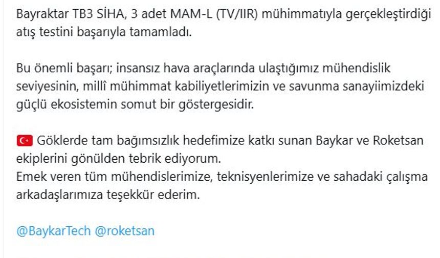 Bayraktar TB3, MAM-L IIR ile hedefi tam isabetle vurdu (2)