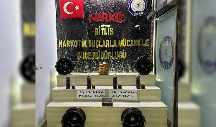 Bitlis'te araçta 16 kilo 769 gram metamfetamin ele geçirildi; 2 tutuklama