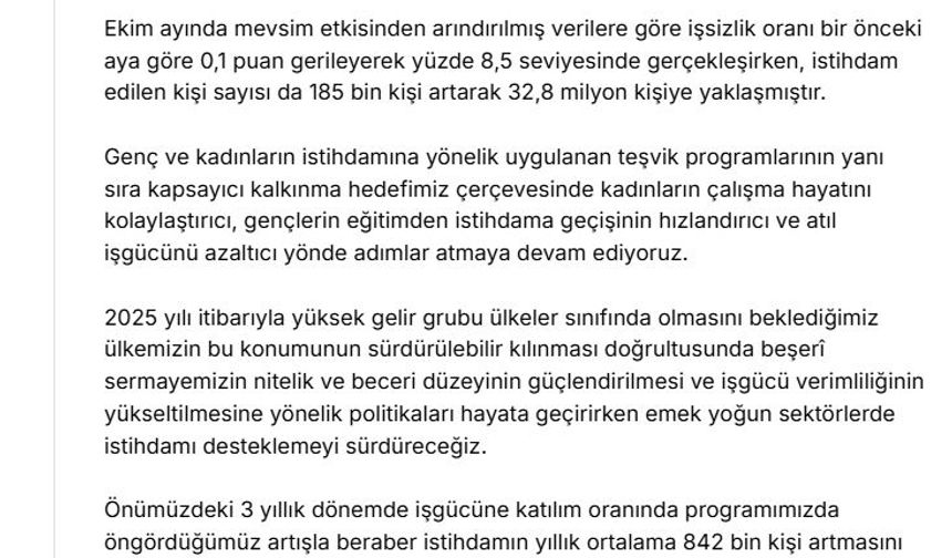 Cevdet Yılmaz: İşsizlik oranı, ekonomiye duyulan güveni pekiştirmiştir