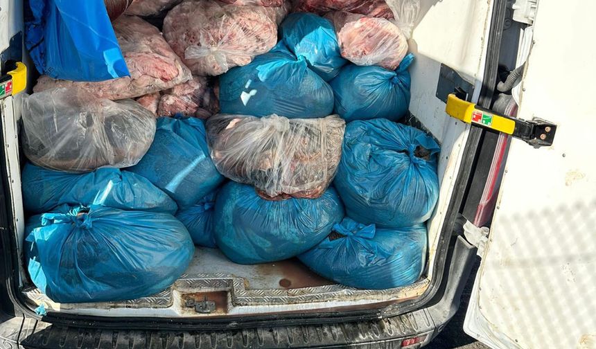 Tekirdağ'da 2 ton kaçak sakatat ele geçirildi