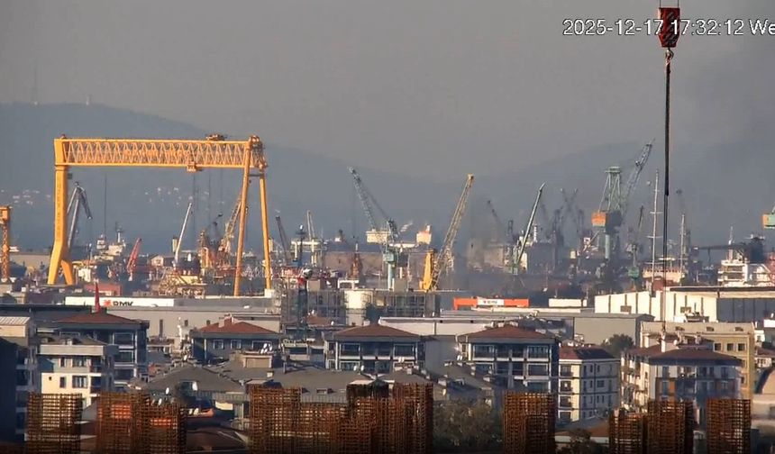 İstanbul- Tuzla'da tersanede gemide yangın -1
