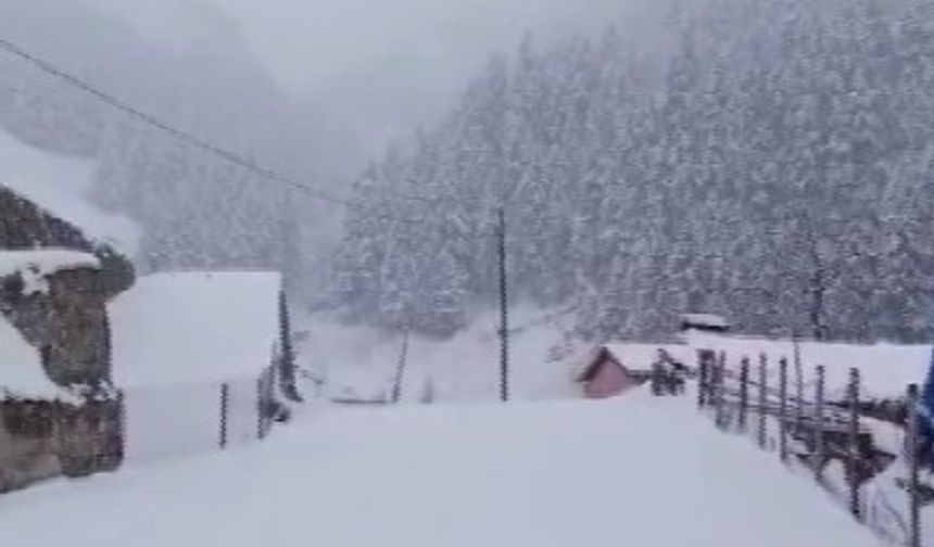 Rize’nin yüksekleri beyaza büründü