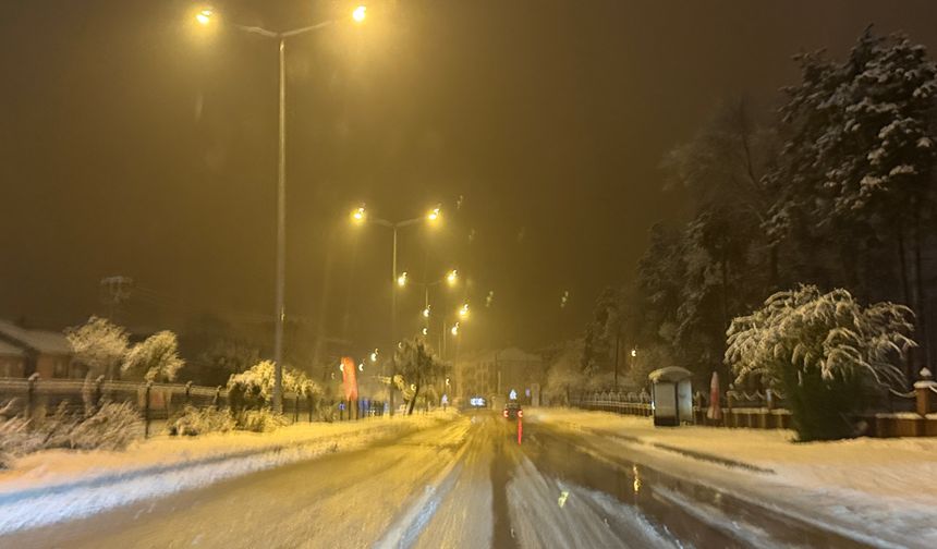 Bartın'da kar yağışı nedeniyle 65 köy yolu ulaşıma kapandı