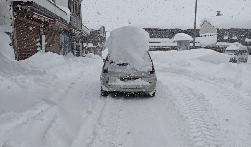 Çambaşı Yaylası'nda kar kalınlığı 2 metreye ulaştı, araçlar kar altında kaldı