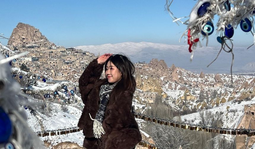 Kapadokya beyaza büründü