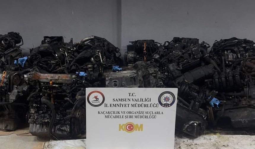 Samsun'da 5 milyon liralık gümrük kaçağı otomobil motoru ele geçirildi