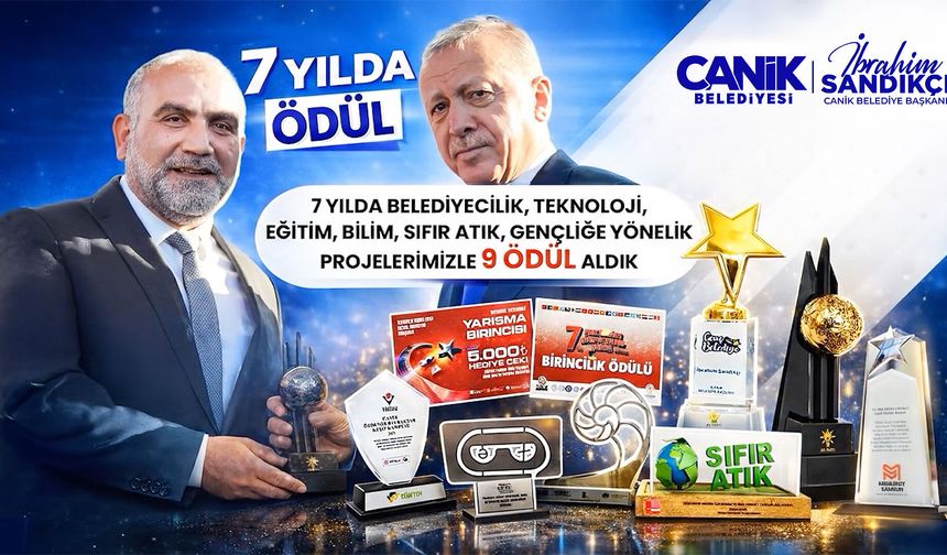 Canik Belediyesi'ne 9 ayrı ödül