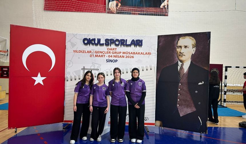 Samsun'da Dart Şampiyonu Çatkaya Ortaokulu oldu