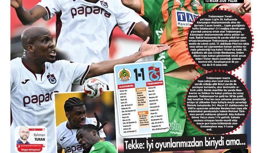 Trabzonspor'dan zirve yarışında kritik kayıp