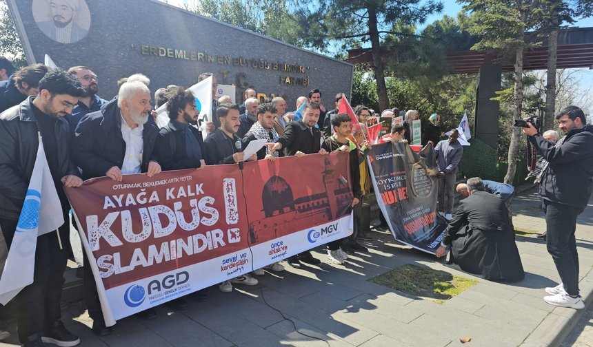 Zonguldak'ta Gazze'ye destek, İsrail'e tepki eylemi